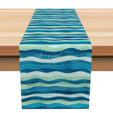 Aperturee - Aperturee Abstract Water Ripple Table Runner for Modern and Coastal Inspired Kitchen and Dining Room Decor